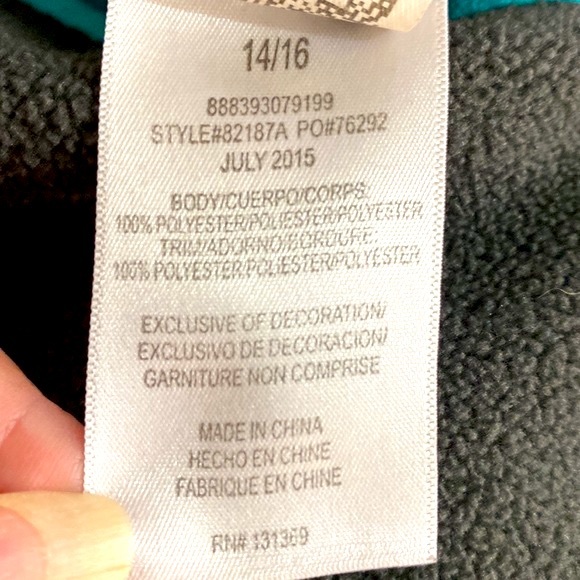 Fila gray jacket with turquoise/teal trim - Picture 7 of 8